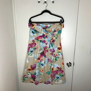Eshakti floral strapless a-line dress